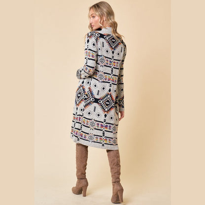 Nina Rainbow Aztec Cardigan Sweater