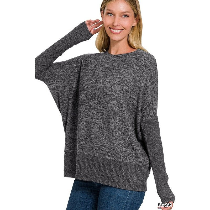 Brushed Melange Dolman Sweater