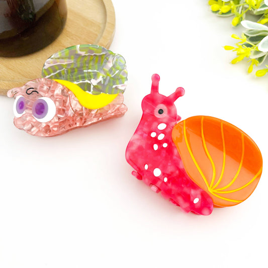Pink Snail Claw Clip, Animal Hair Clip - The Feral Market