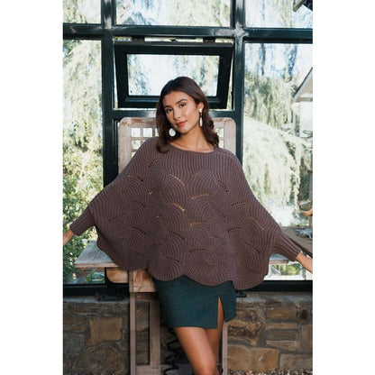 Ribbed Knit Pattern Poncho