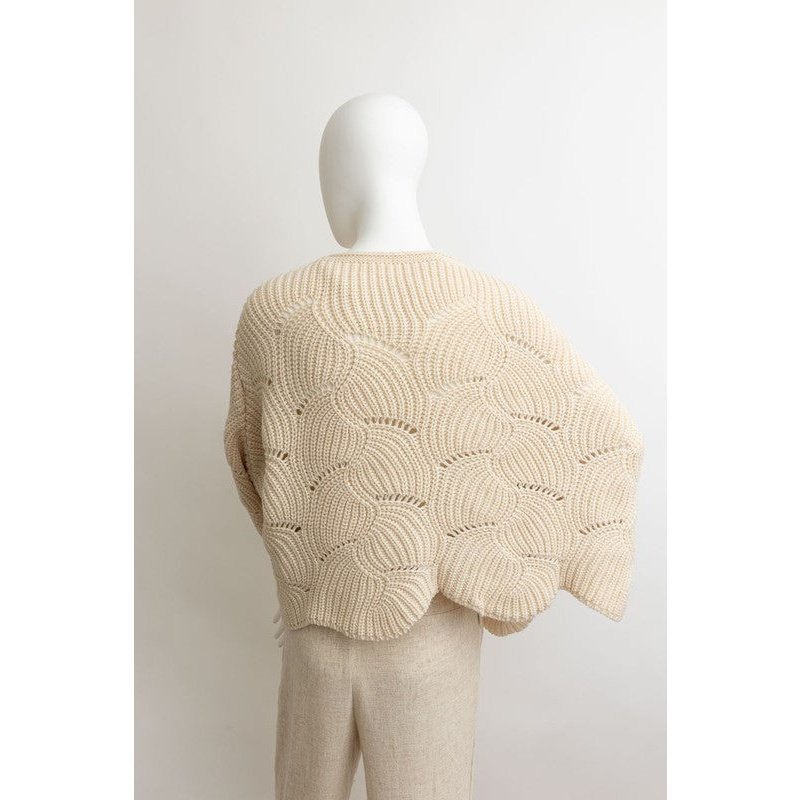 Ribbed Knit Pattern Poncho