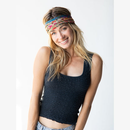 Full Boho Bandeau® Headband - Floral Border