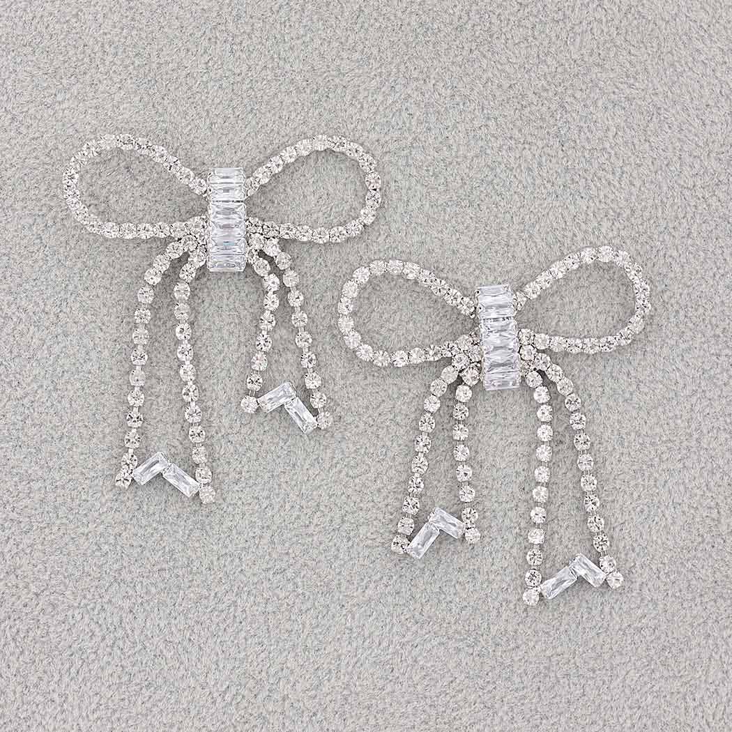 Rhinestone Ribbon Earring