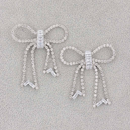 Rhinestone Ribbon Earring