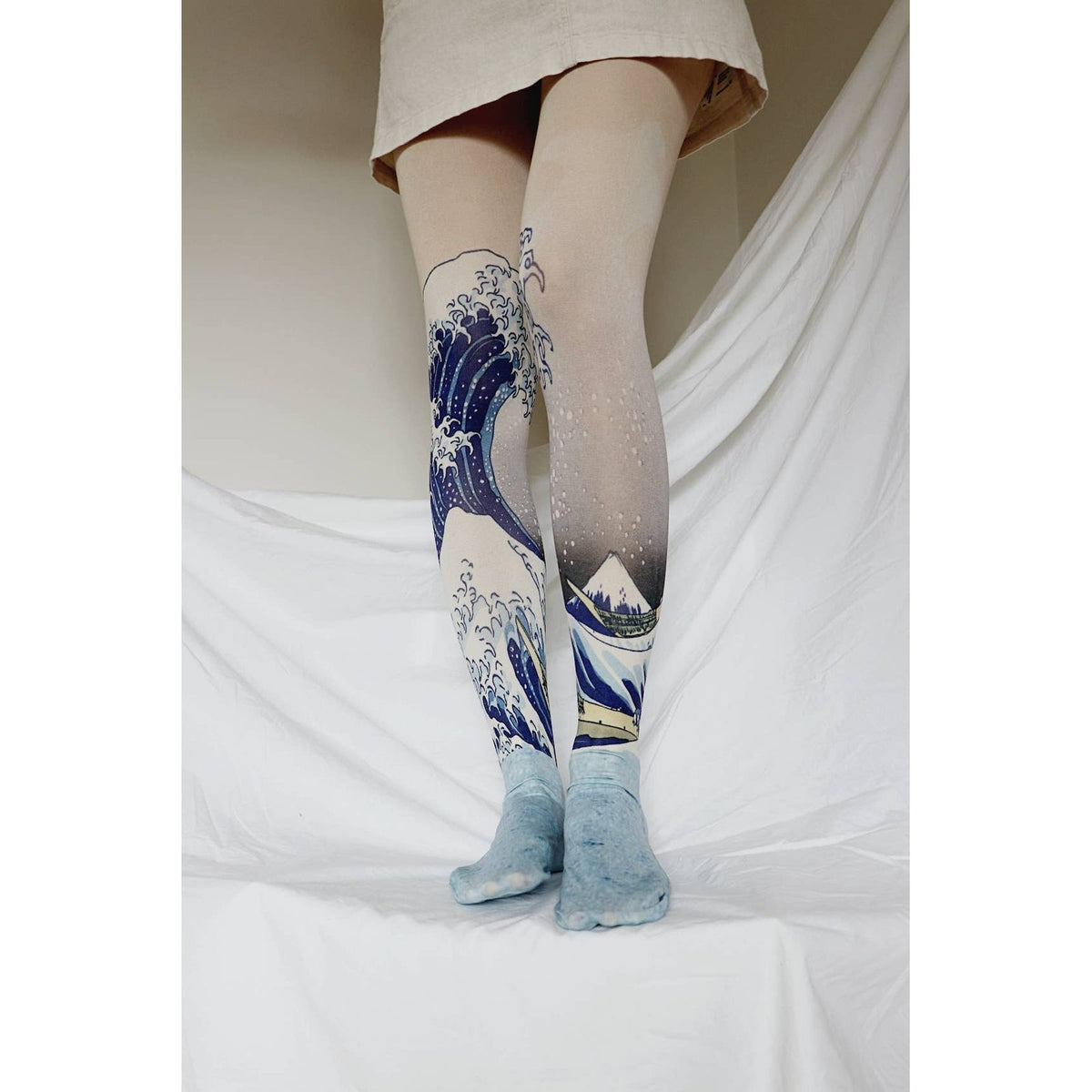 THE GREAT WAVE OFF KANAGAWA by HOKUSAI Printed Art Tights - The Feral Market