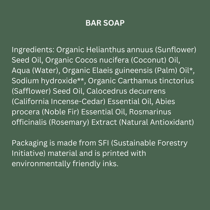 Redwood Mist Organic Bar Soap | Vegan Soap | Organic Soap - The Feral Market