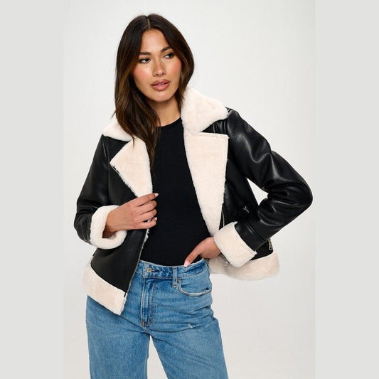 Krista Vegan Leather Winter Jacket