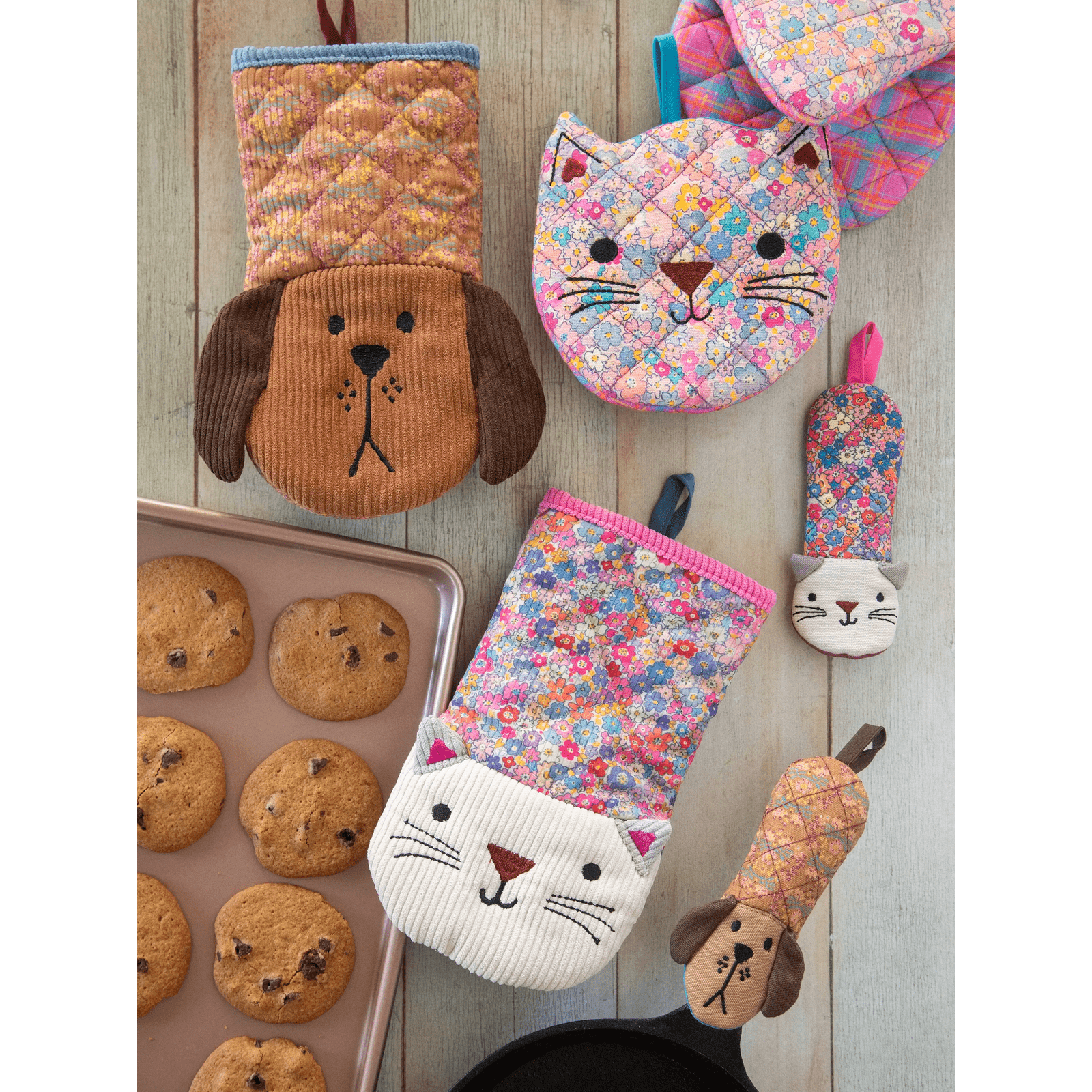 Mini Oven Mitts, Set of 2 - Cat - Thumbnail 3