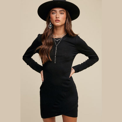 Petal Hem Knit Mini Dress