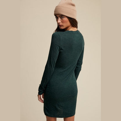 Petal Hem Knit Mini Dress