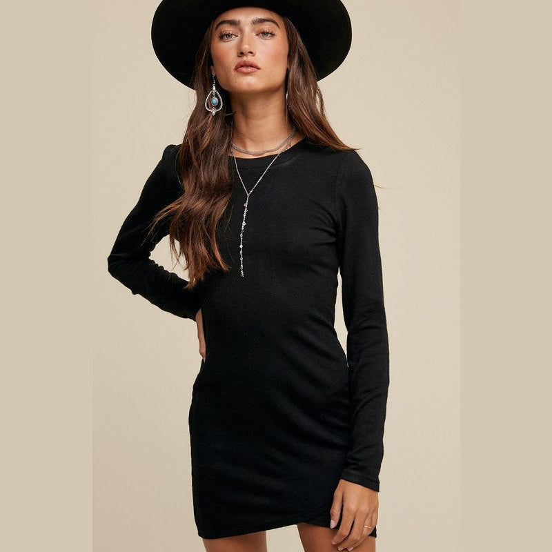 Petal Hem Knit Mini Dress