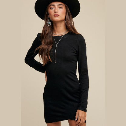 Petal Hem Knit Mini Dress