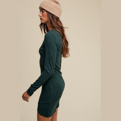 Petal Hem Knit Mini Dress