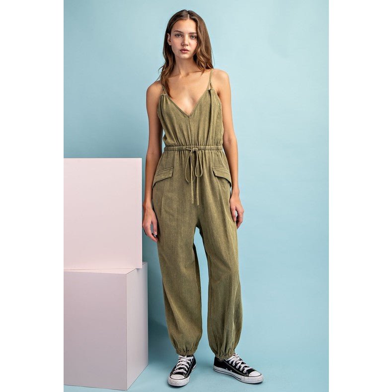 Lana Washed Cinch Jumpsuit Overalls