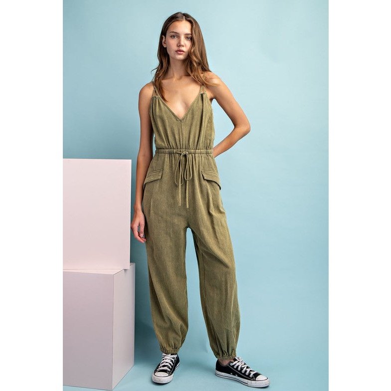 Lana Washed Cinch Jumpsuit Overalls