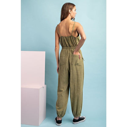 Lana Washed Cinch Jumpsuit Overalls