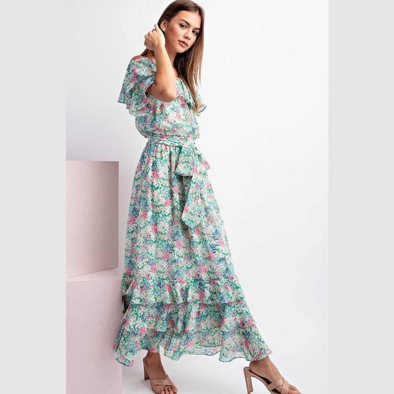 Elodie Floral Off Shoulder Maxi Dress