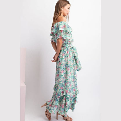 Elodie Floral Off Shoulder Maxi Dress