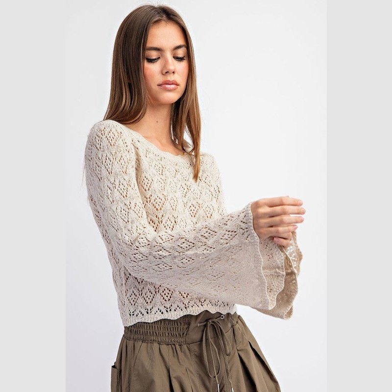 Tasha Crochet Long Sleeve Top