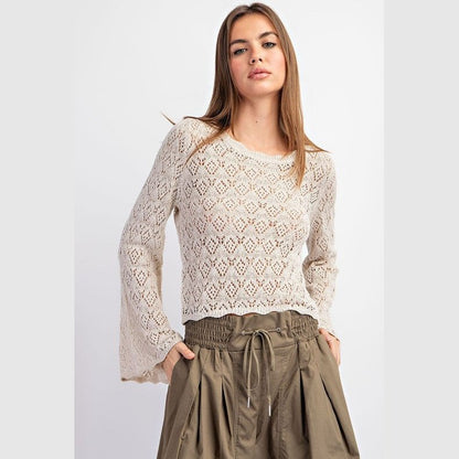 Tasha Crochet Long Sleeve Top