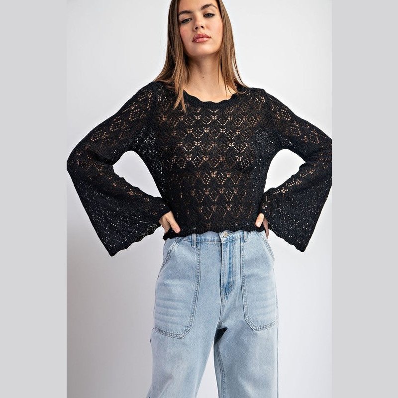 Tasha Crochet Long Sleeve Top