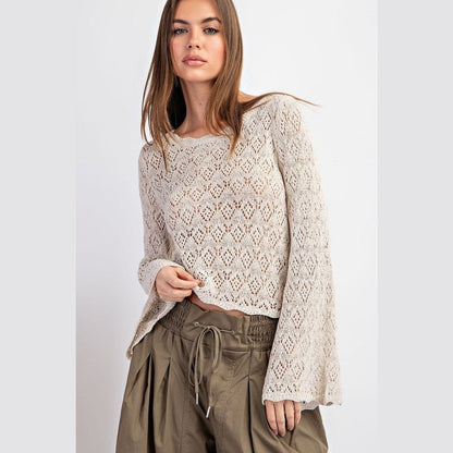 Tasha Crochet Long Sleeve Top