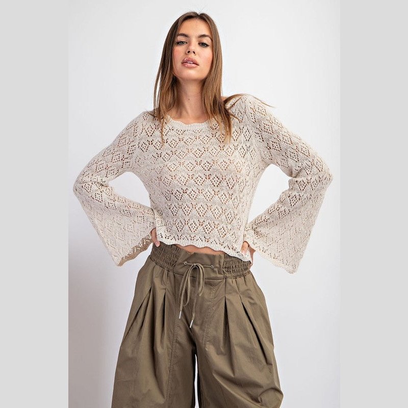 Tasha Crochet Long Sleeve Top