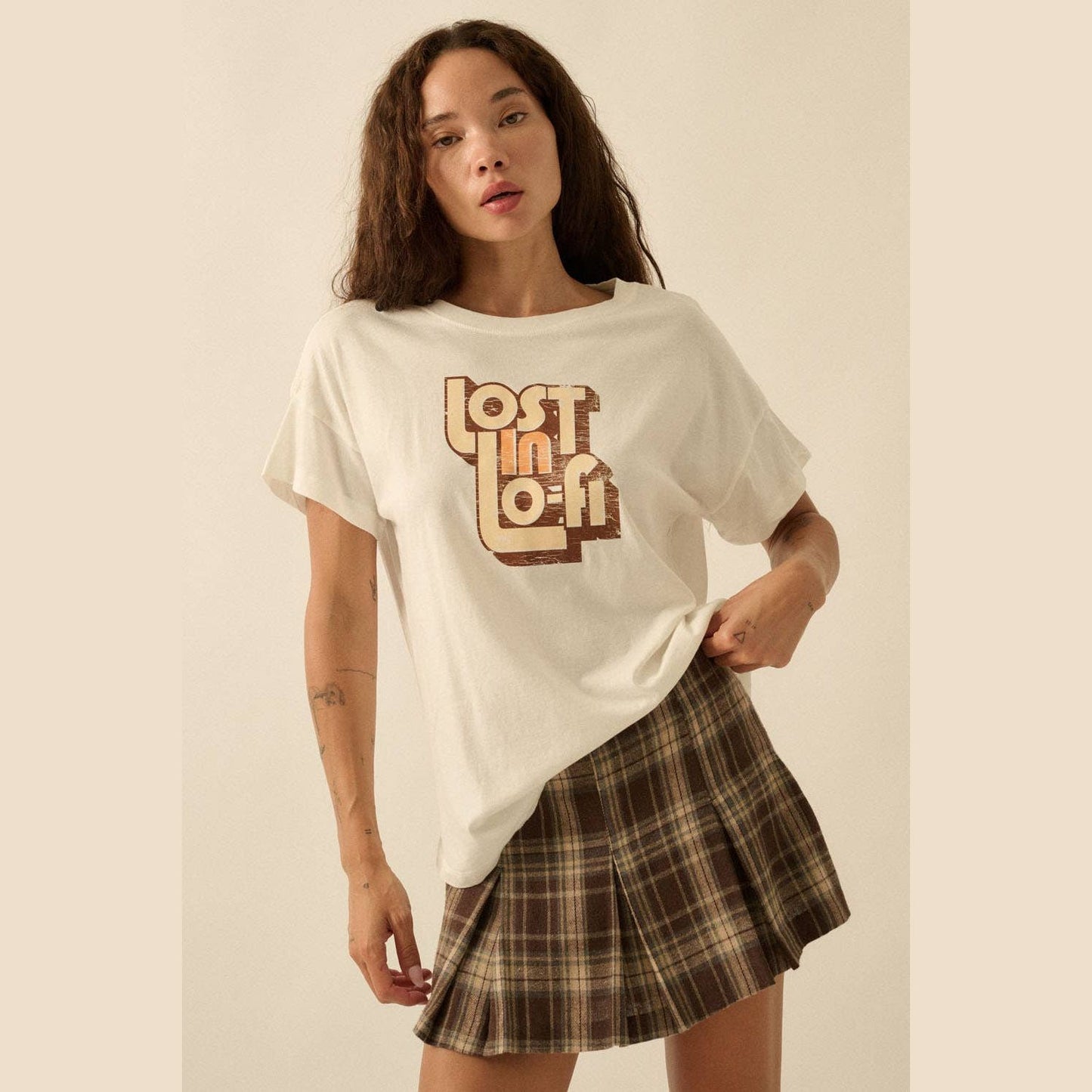 Plaid Flannel Pleated Mini Skort