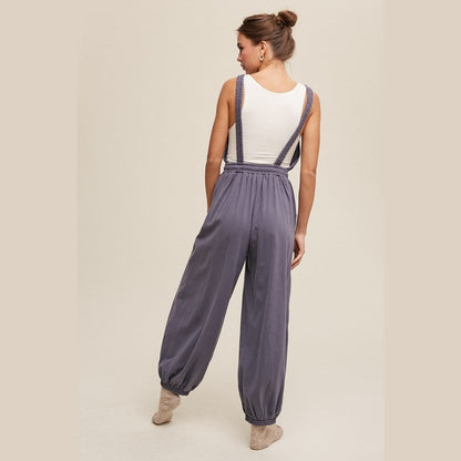 Tank and Jogger Pants Open Back Knit Jumpsuit