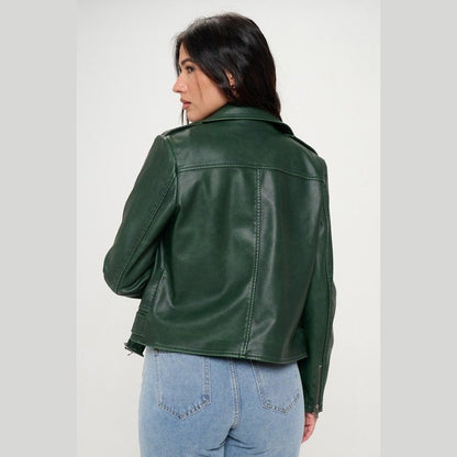 Forest Biker Vegan Leather Jacket