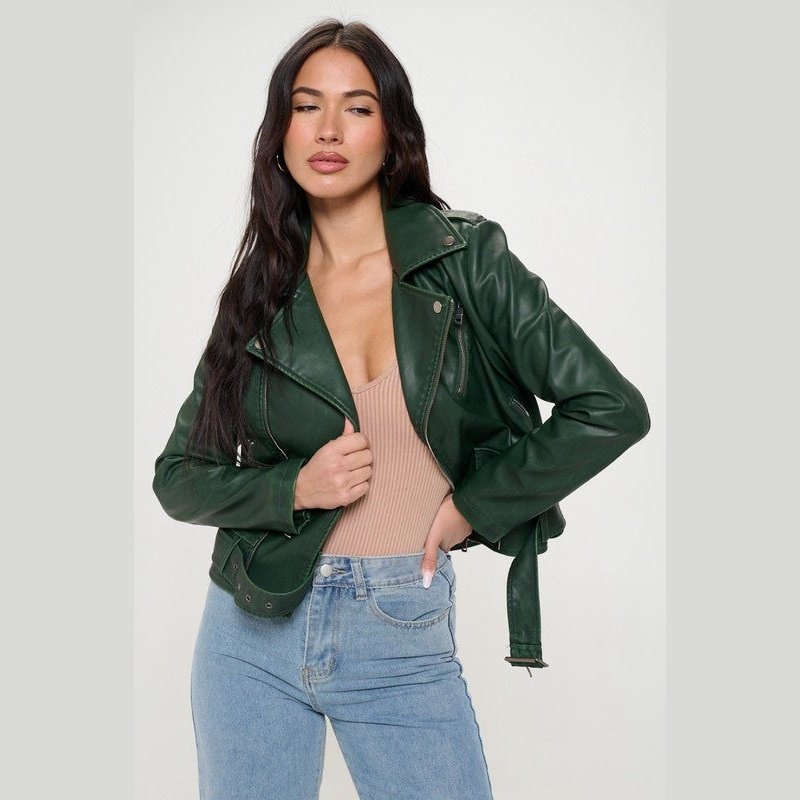 Forest Biker Vegan Leather Jacket