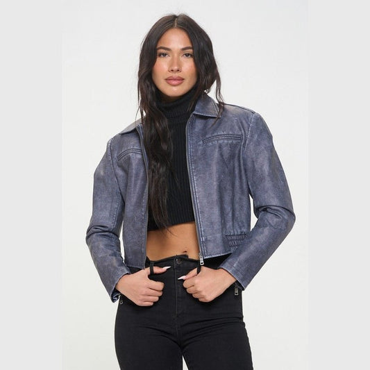 Light Bomber Vegan Leather Jacket