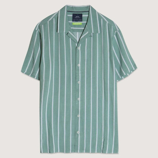 Lily Pad Striped Rayon Camp Shirt