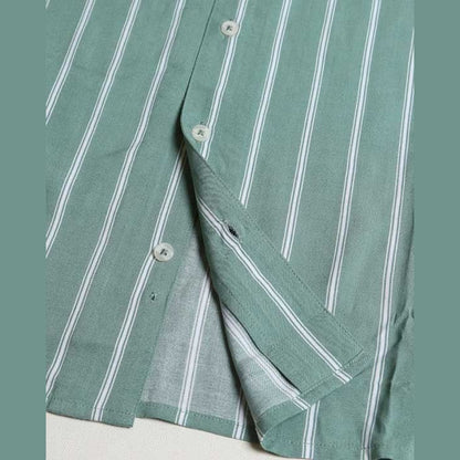 Lily Pad Striped Rayon Camp Shirt