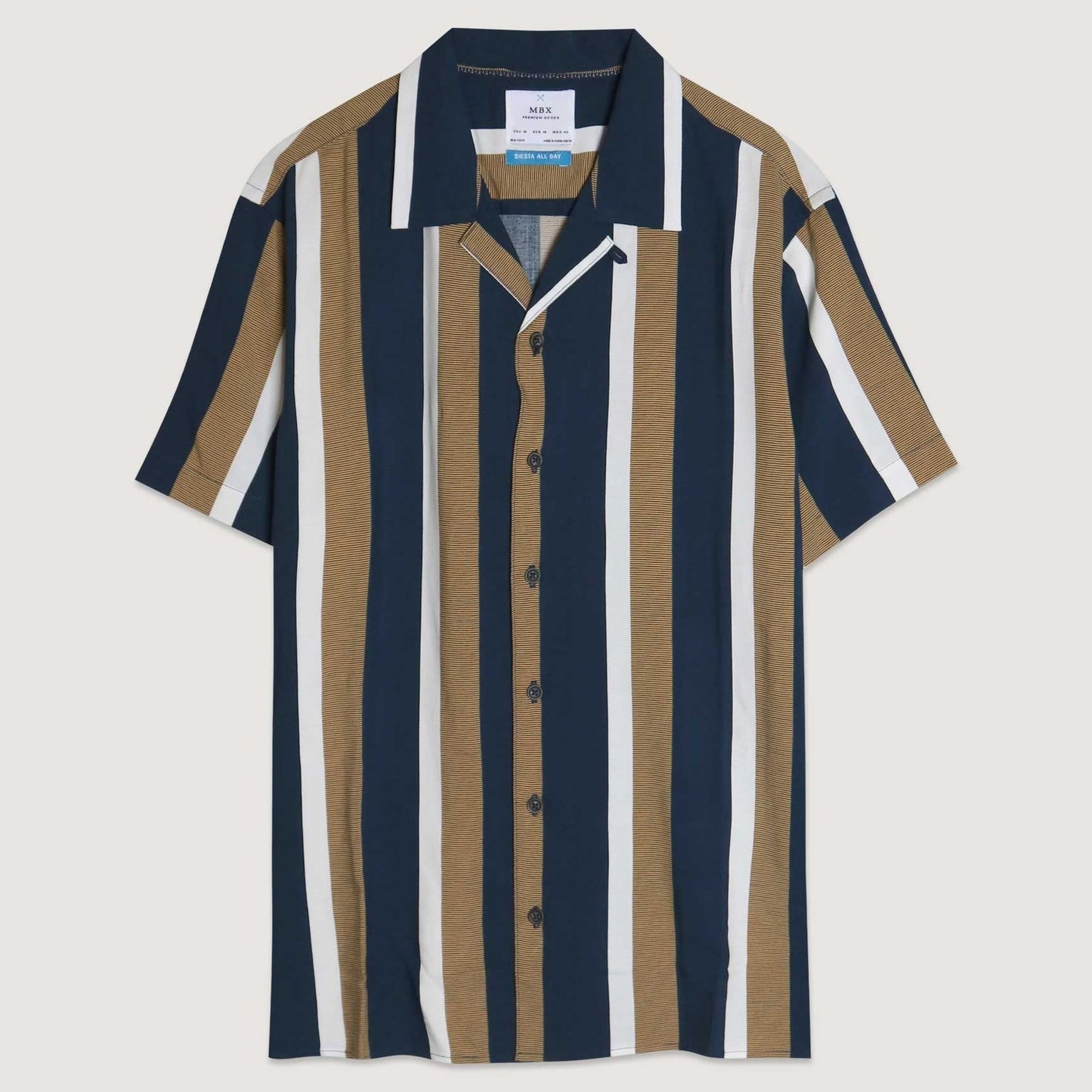 Striped Rayon Camp Shirt