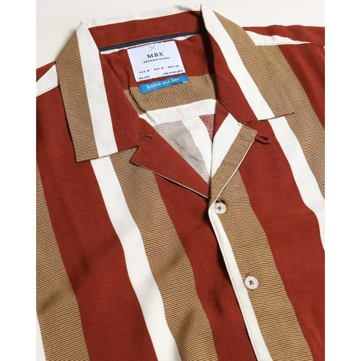 Striped Rayon Camp Shirt