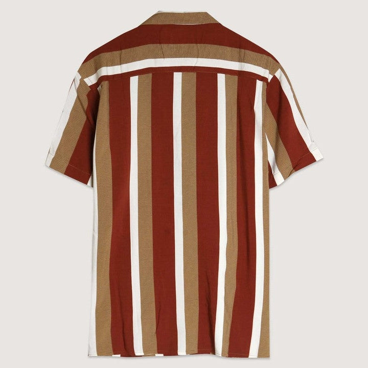 Striped Rayon Camp Shirt