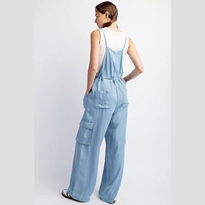 Twyla Mineral Washed Button Down Jumpsuit Overalls