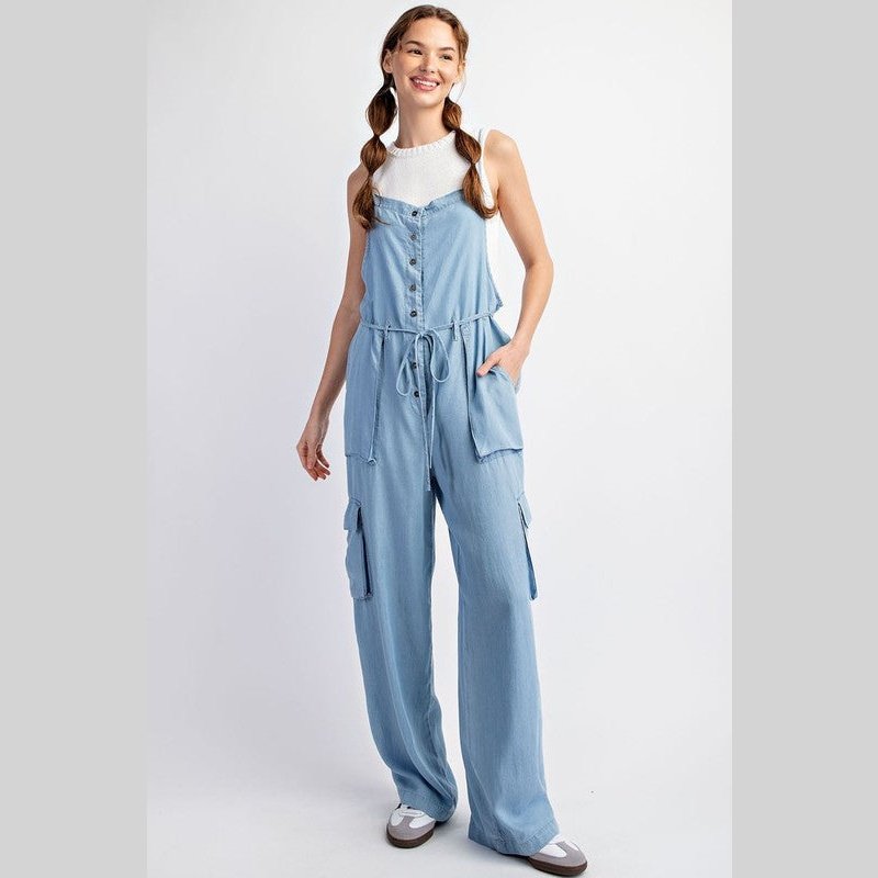 Twyla Mineral Washed Button Down Jumpsuit Overalls