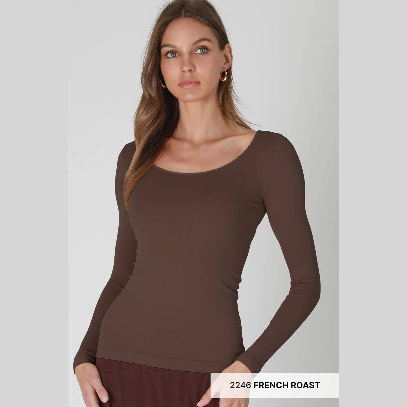 Long Sleeve Scoop Neck Top