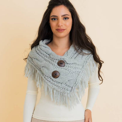 Heathered Shoulder Warmer With Coco Buttons