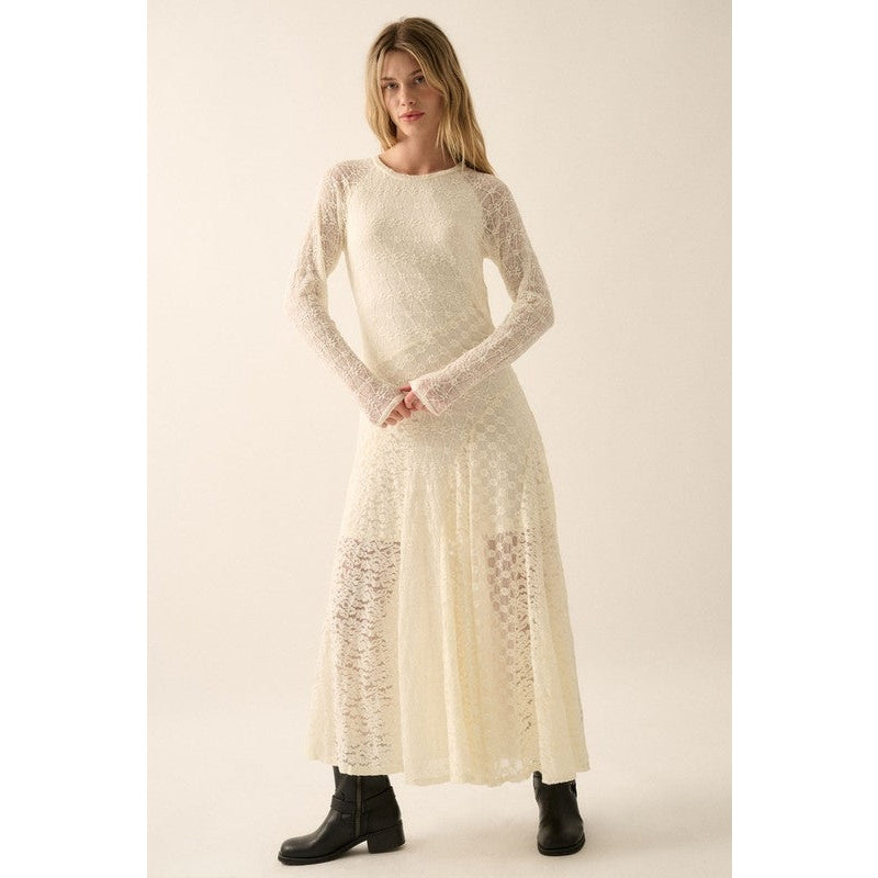 Montana Floral Lace Woven Maxi Dress