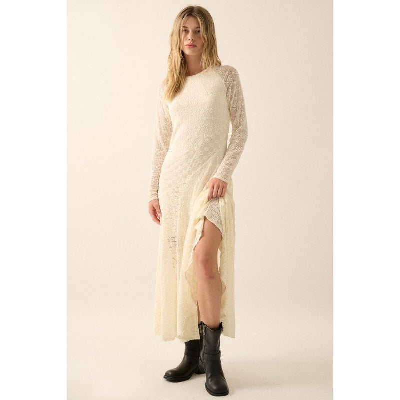 Montana Floral Lace Woven Maxi Dress