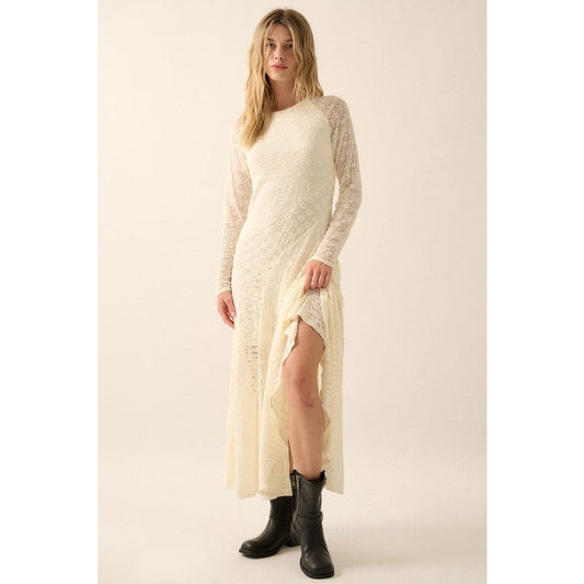 Montana Floral Lace Woven Maxi Dress