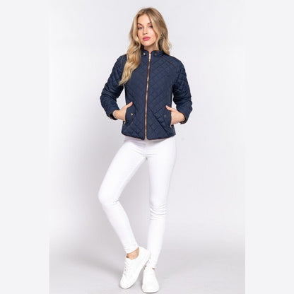 Rib Quilted Padded Jacket