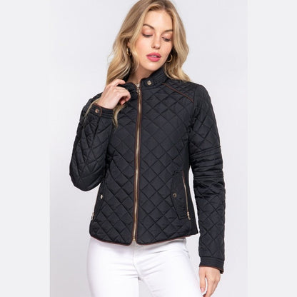 Rib Quilted Padded Jacket