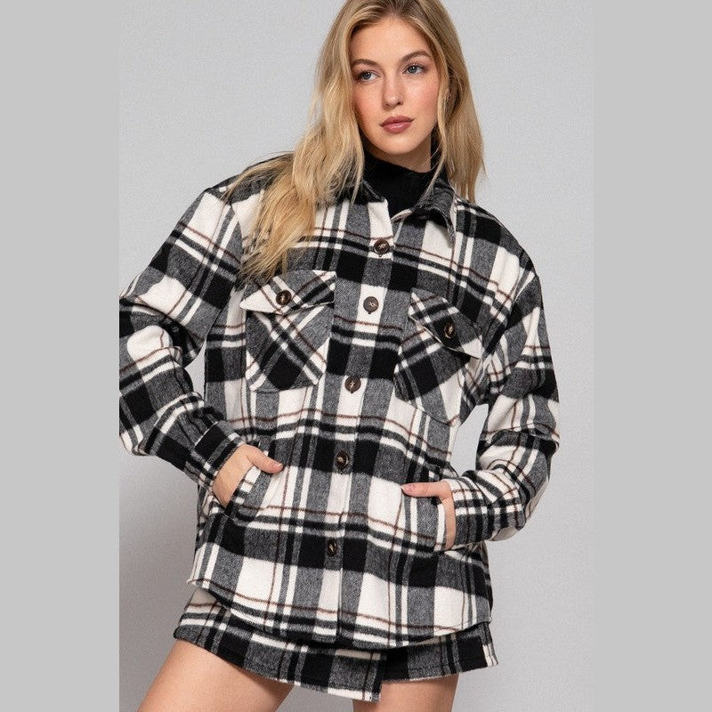 Claire Plaid Shirt Jacket