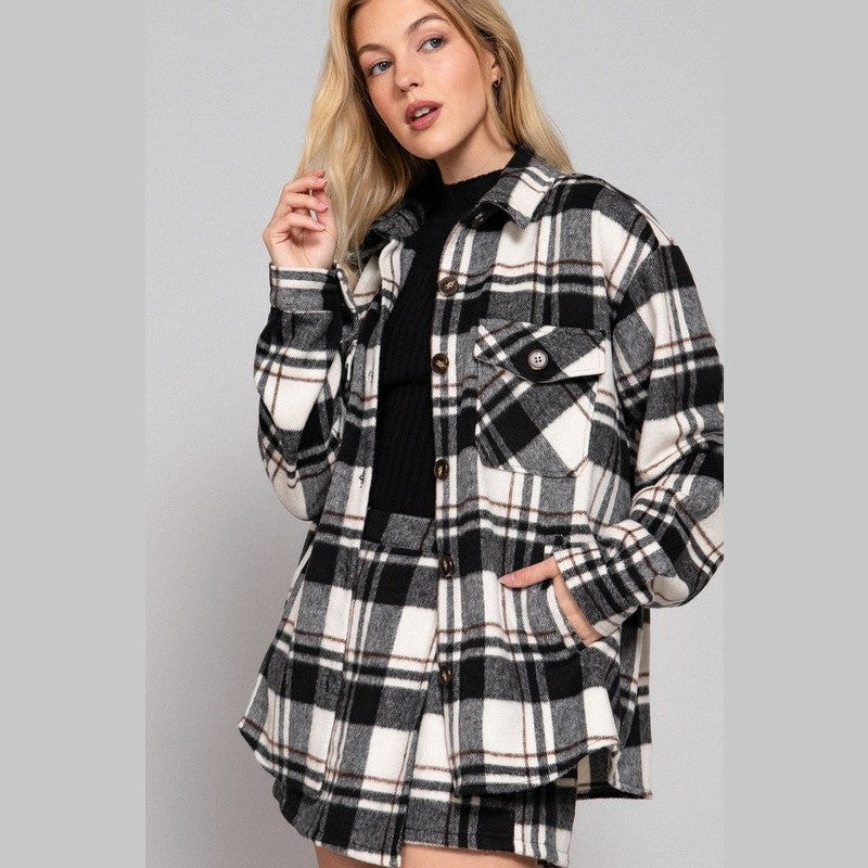 Claire Plaid Shirt Jacket