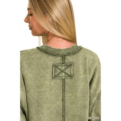Acid Wash Fleece Sweatshirt