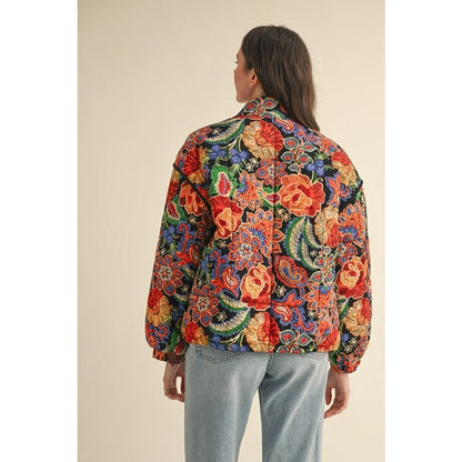 Aster Floral Puff Bomber Jacket